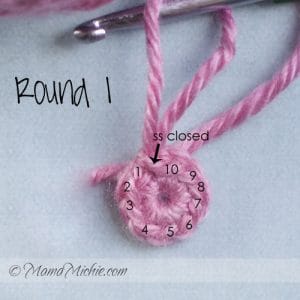 Round 1 - Magic circle / Magic Ring for crocheted Easter Egg