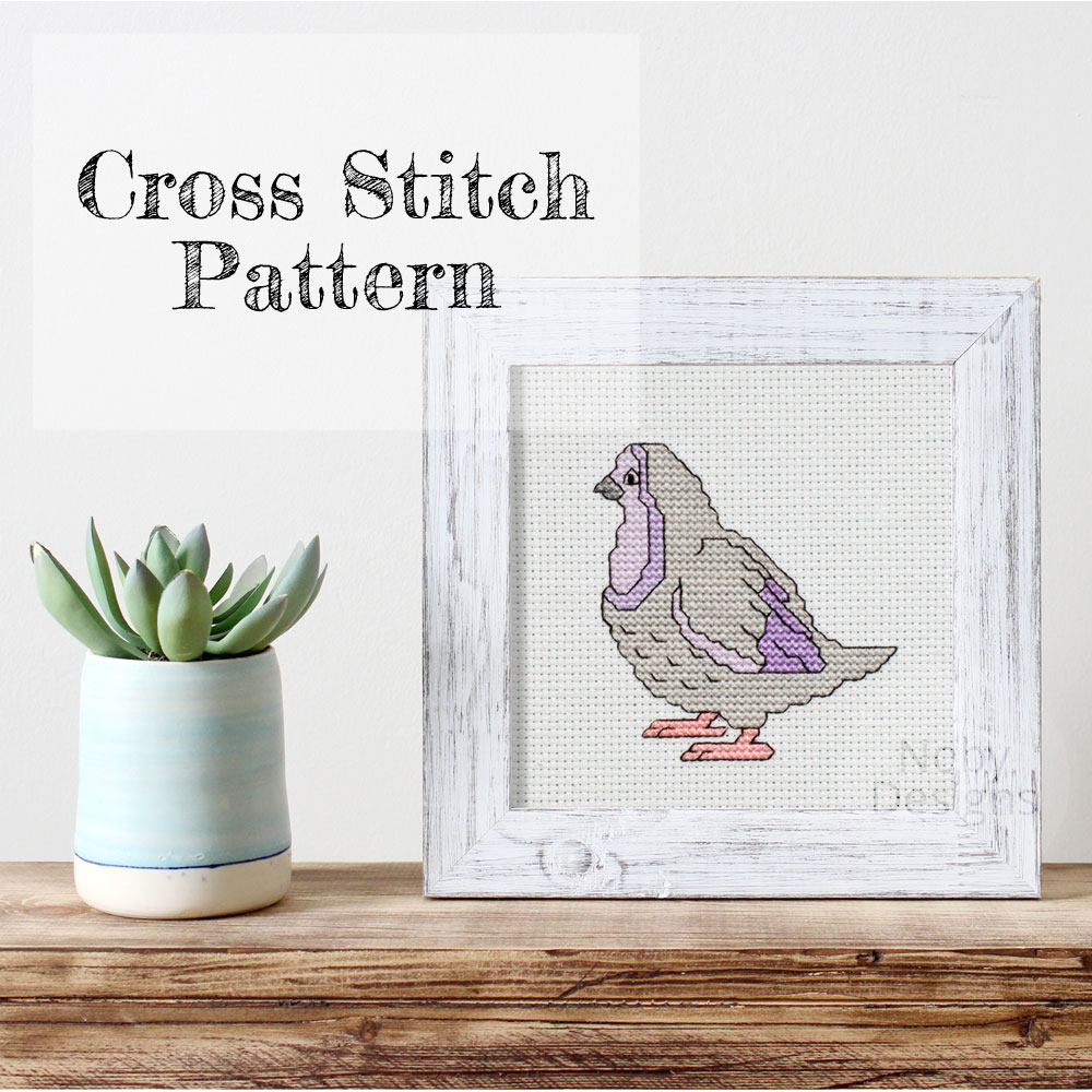 Penelope the Pigeon Cross Stitch Pattern